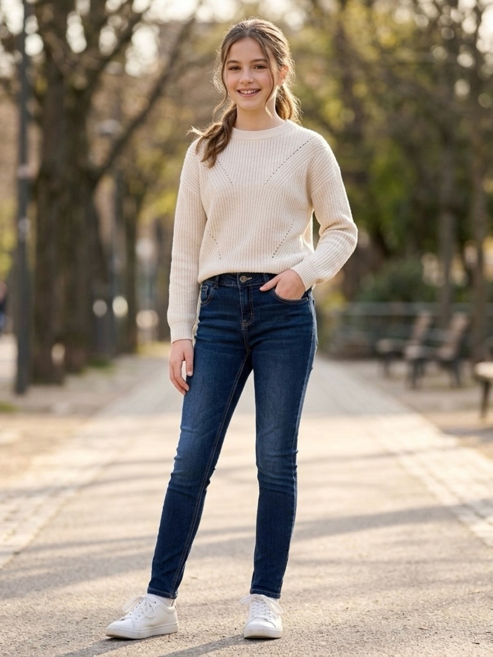 🔴 Lucky Brand Girls Zoe Skinny Jeans Dark Indigo Stretch Denim Size 16 EUC